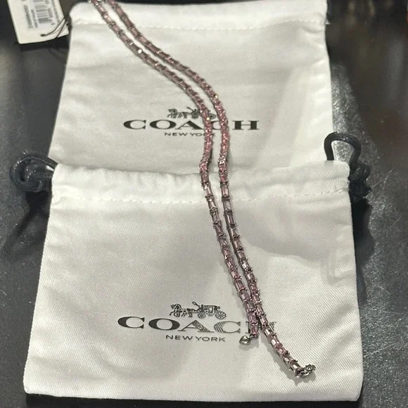 Coach Pink and Silver Chain Necklace - Picture 5 of 5